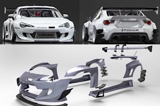 3d car model car body kit custom widebody kit car parts automotive cad 3d print