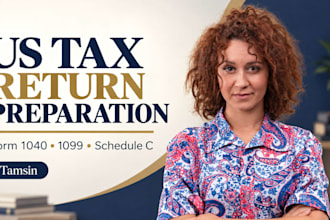 prepare US form 1040, schedule c, 1099 and form 4868