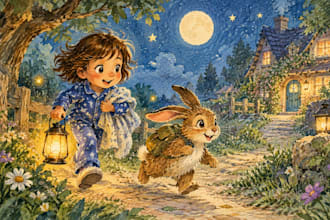 illustrate early reader childrens storybook with hand drawn art