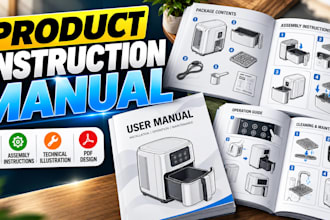 create product instruction manuals with clear step by step assembly guides