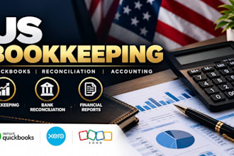 do US bookkeeping, quickbooks cleanup, bank reconciliation and accounting