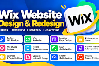 design or redesign your wix website, wix ecommerce store