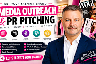 fashion design brand press release journalist media outreach radio tv podcast PR