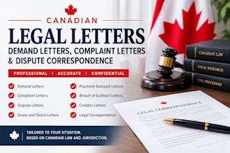 draft canadian legal demand letters, complaint letters and dispute correspondenc