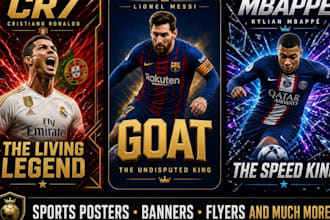 design eye catching sport flyer poster banner social media and game graphics