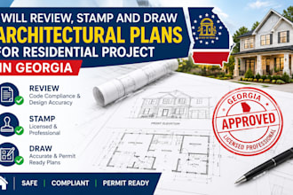 review, stamp and draw architectural plans for residential project in georgia