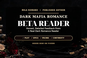 beta read and critique your dark mafia romance novel