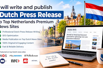 write and publish dutch press release to top netherland premium news sites