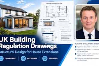 do UK building regulation drawings and structural design for house extensions
