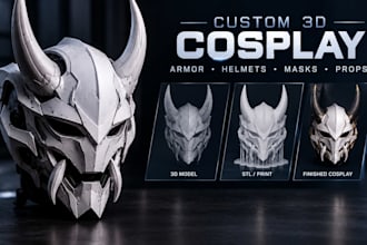 design 3d printable cosplay armor, helmets, masks and props