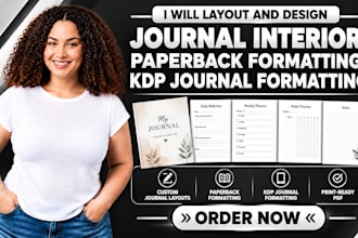 layout and design journal interior, paperback formatting, KDP journal formatting