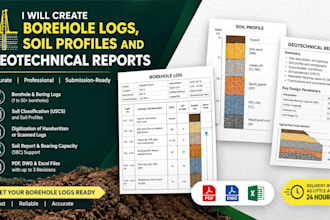 create borehole logs, soil profiles and geotechnical reports