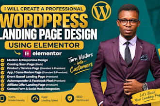 create wordpress landing page design elementor landing page