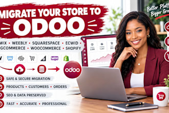 migrate wix weebly squarespace ecwid bigcommerce woocommerce shopify to odoo
