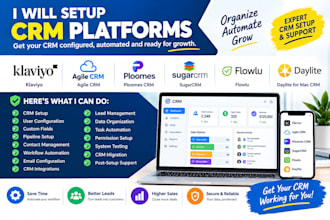 setup klaviyo agile CRM ploomes sugar crm flowlu daylite for mac crm