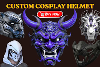 design and create a 3d printed cosplay helmet, custom wearable cosplay helmet