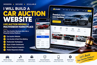 built car auction website, live auction bidding and multivendor marketplace