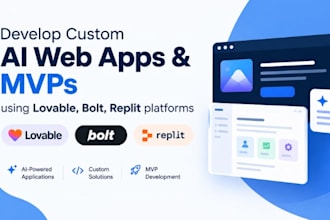 develop custom ai web apps and mvps using lovable, bolt, replit platforms