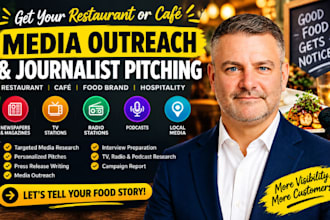 restaurant cafe press release media outreach journalist contact tv radio podcast