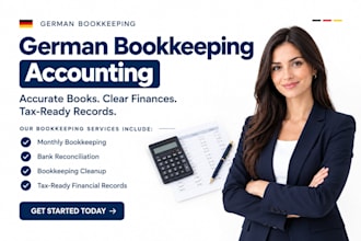 do german bookkeeping, accounting, vat, tax returns and bank reconciliation