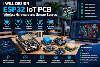 design esp32 iot pcb, wireless hardware and sensor boards