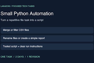 automate a small CSV or file task with a python script