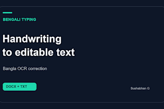 type bengali handwriting and correct bangla ocr into word