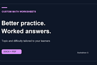 create custom math worksheets with worked answer keys