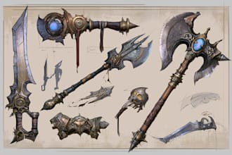 design unique weapons illustrations