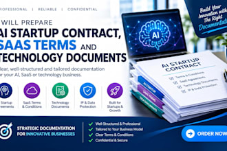 prepare ai startup contract, saas termsnand technology documents