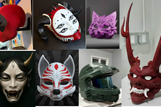 create 3d print and paint mask 3d helmet cosplay 3d mask model stl wearable mask