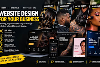 design hair salon barbershop tattoo studios makeup artists framer website design