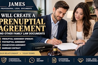 draft prenuptial agreement prenup postnuptial cohabitation marriage contract