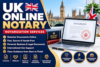 provide UK online notary, notarization and notarize documents online