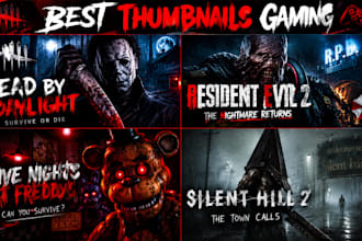 make thumbnail youtube horror creepy scary, fnaf ,roblox,minecraft gaming