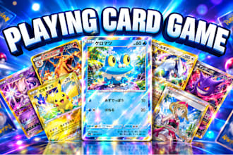 design custom card game cards, board game cards, playing cards, tcg in 48 hours