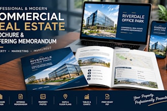 design a commercial real estate brochure and offering memorandum