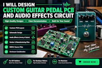 design custom guitar pedal pcb and audio effects circuit