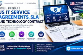 prepare US IT service agreements, sla, technology contract