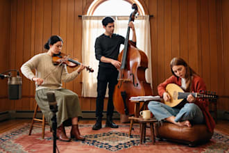 record live viola, double bass and lute for folk and cinematic music