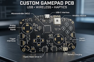 design custom gamepad pcb, usb and wireless gaming hardware