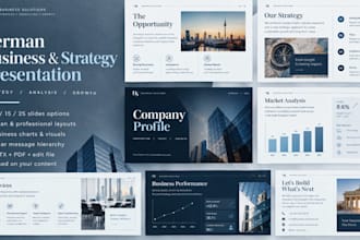 design a german business and strategy presentation