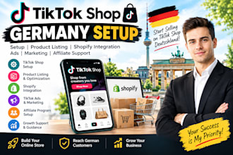 shop setup tiktok shop integrate german shopify shop, ads tiktok shop dropshipp