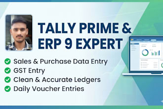 do tally prime data entry, gst entries and bookkeeping