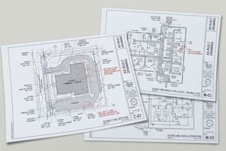 do driveway, foundation plan, as in built plan, mep,  hvac plan for city permit