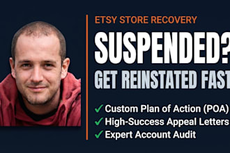 write etsy suspension appeal letter and plan of action for store reinstatement