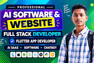 do ai software,ai saas,mvp,ai web application, android,ios,flutter app developer