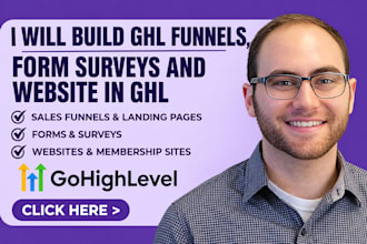 build ghl funnels, form surveys and website in ghl