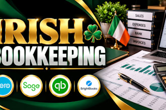 do irish bookkeeping using xero, sage, quickbooks and brightbooks