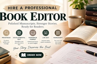 proofread developmental edit paperback format line edit manuscript